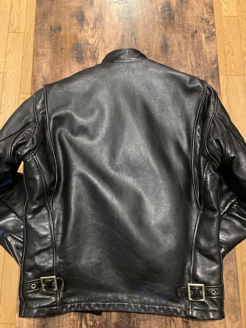 Schott 黒 レザー シングルライダース 36