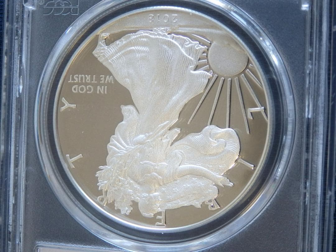 値下げ】米国2018年イーグル銀貨　ジョン・マーカンティサイン PR70DCAM