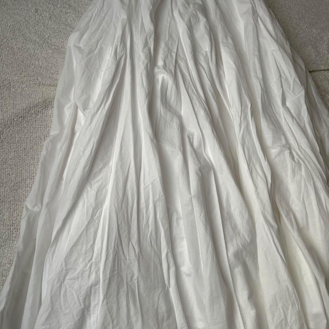 【美品】mizuiro ind コットン ボリュームフレアスカート ホワイト