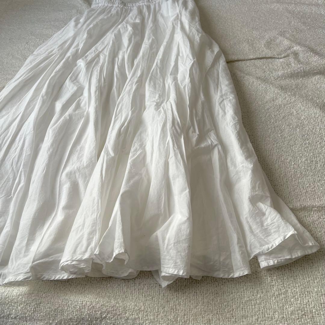 【美品】mizuiro ind コットン ボリュームフレアスカート ホワイト