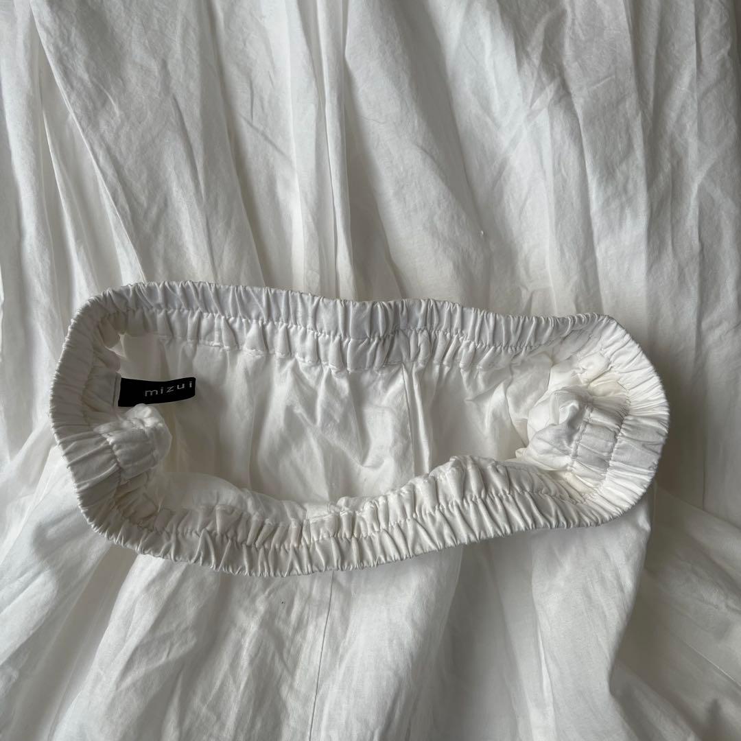 【美品】mizuiro ind コットン ボリュームフレアスカート ホワイト