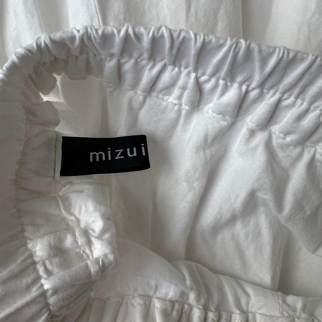 【美品】mizuiro ind コットン ボリュームフレアスカート ホワイト