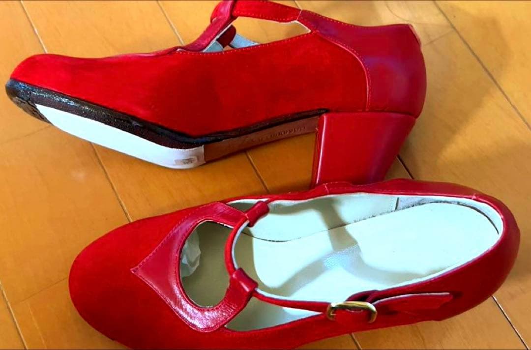 [新品・幅広仕様] フラメンコシューズ・プロ仕様33.5（21.5-22cm)