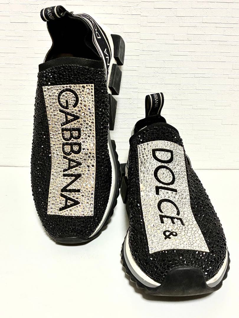 DOLCE&GABBANA スニーカー スパンコール ブラック シルバー 42