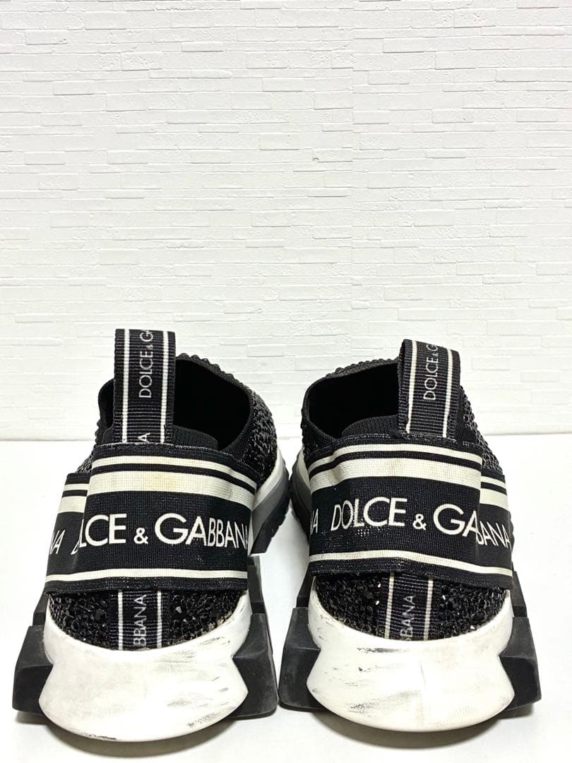 DOLCE&GABBANA スニーカー スパンコール ブラック シルバー 42