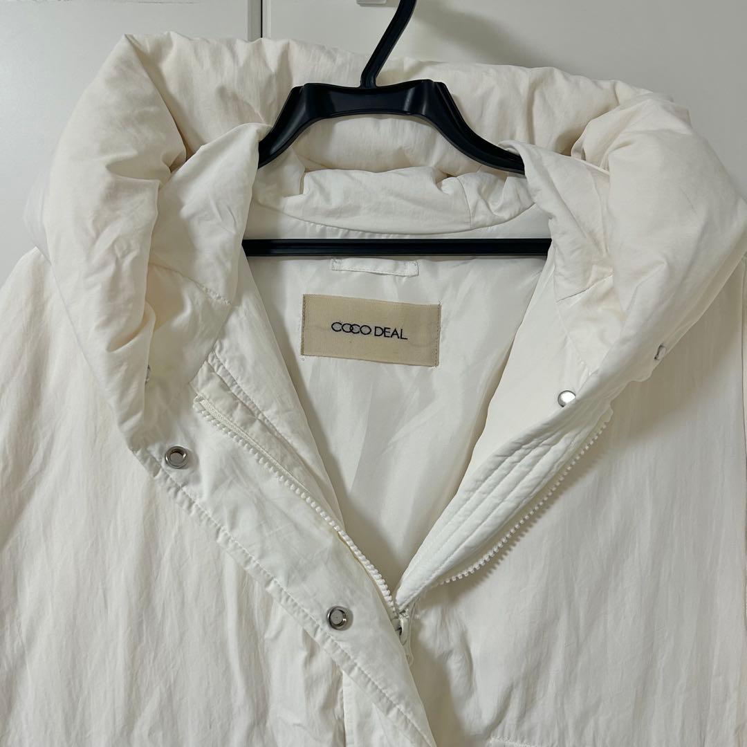 COCODEAL フードショートダウン 白 ホワイト アウター