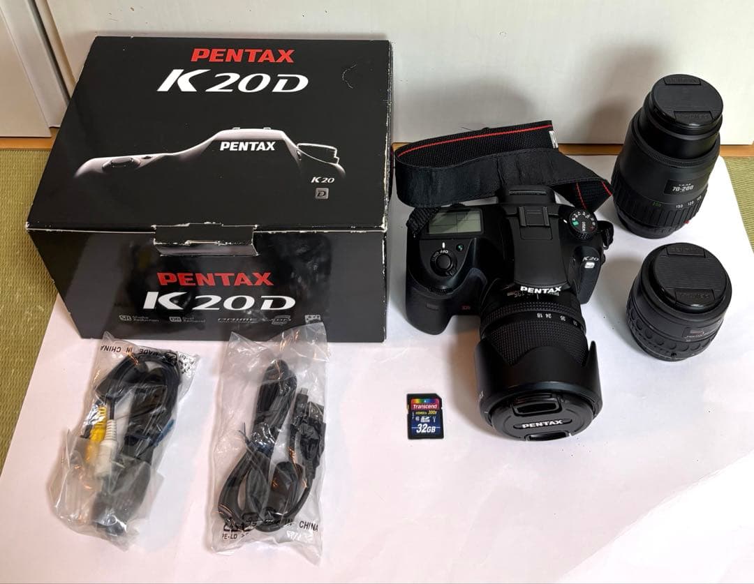 ペンタックスPENTAX K-20D 一眼レフ　レンズ3個、SD付