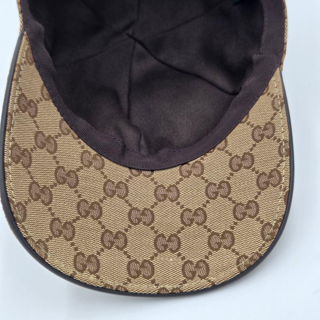 【極美品】グッチ　Gucci GG柄　ベージュ　キャンバス ベースボールキャップ
