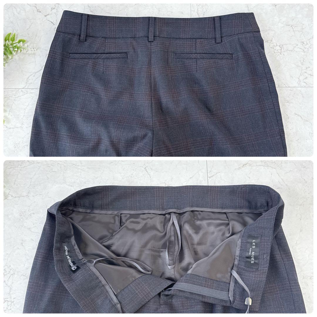 美品☆LES MUES AOKI パンツスーツ　セットアップ　11号　チェック柄