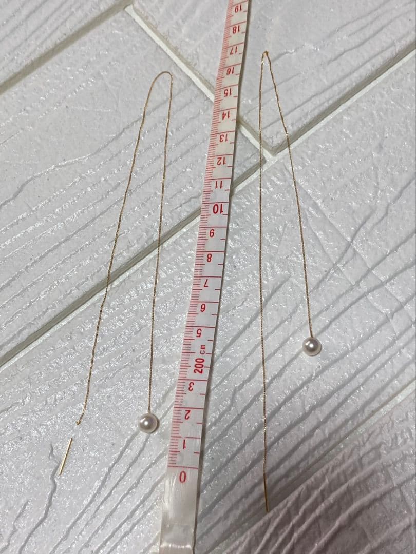 本日のみお値下げ K18 あこや チェーン ピアス