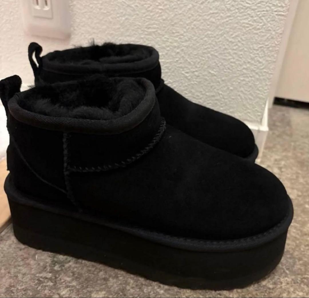 美品！　UGG アグ　ブラック ムートンブーツ　24cm