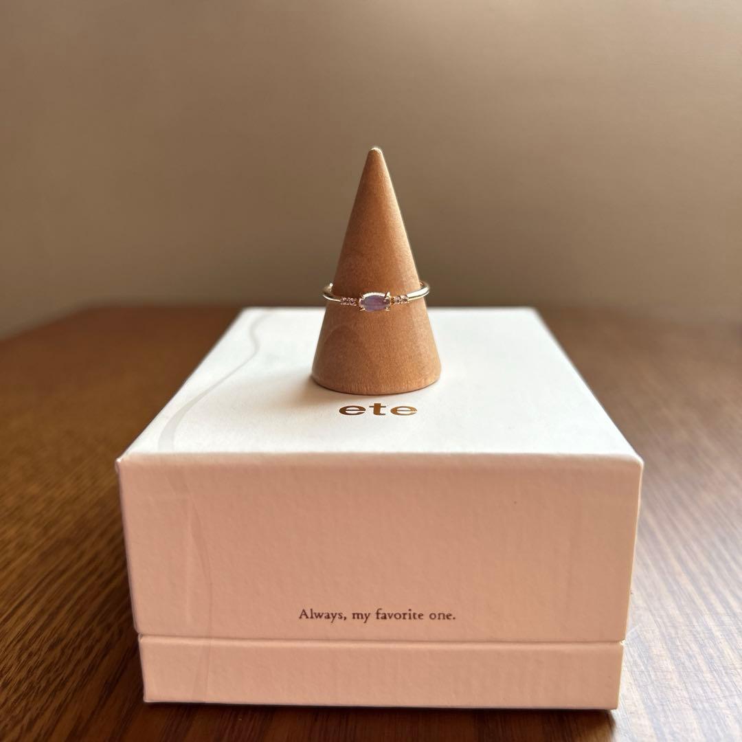 ete K10YG ムーンストーン／ホワイトトパーズリング　レイヤード