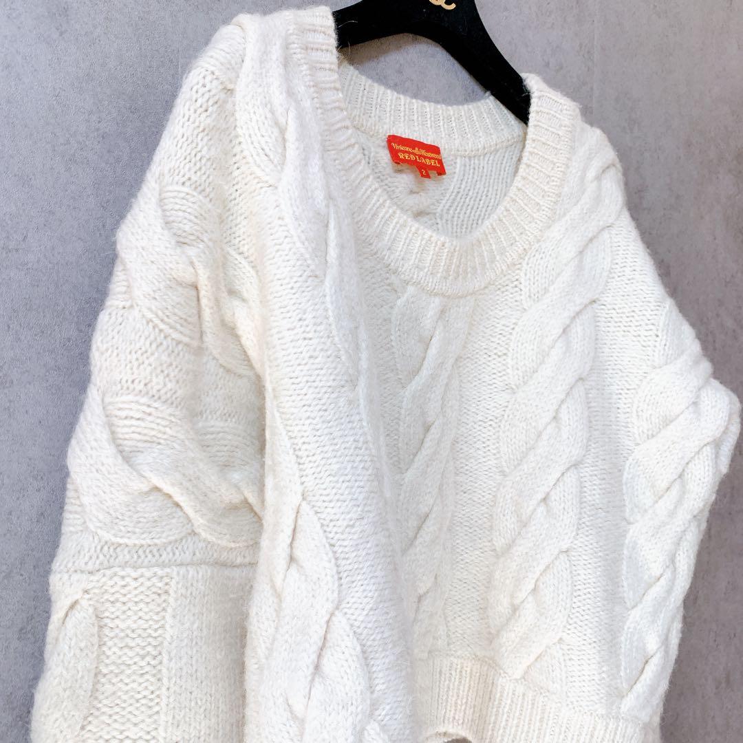 【美品】ヴィヴィアンウエストウッド レッドレーベル アルパカ混 ケーブルニット