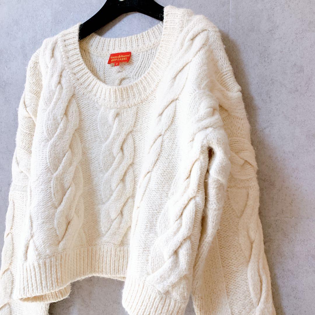 【美品】ヴィヴィアンウエストウッド レッドレーベル アルパカ混 ケーブルニット