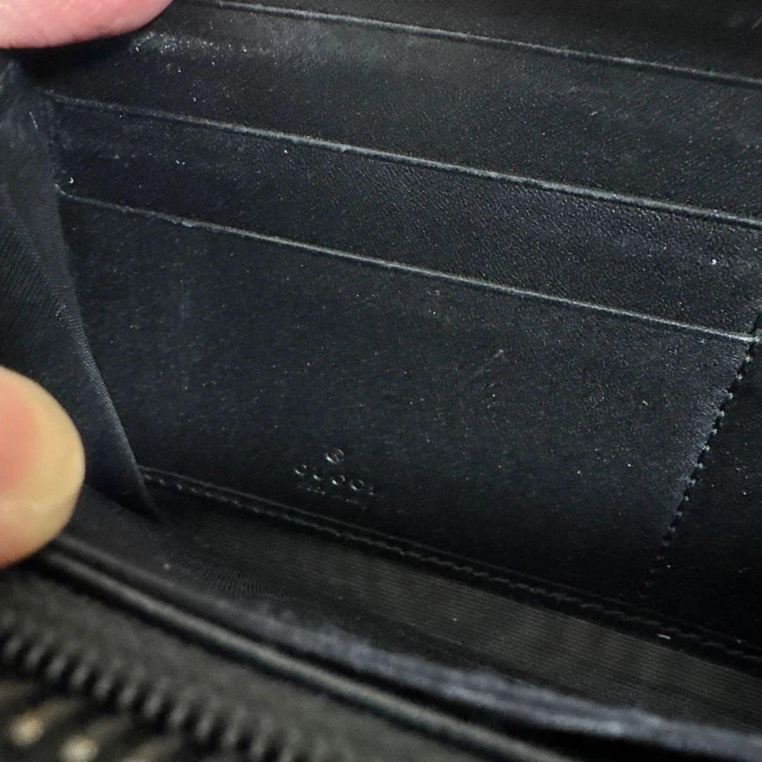 GUCCI ブラックレザー GGパターン 長財布