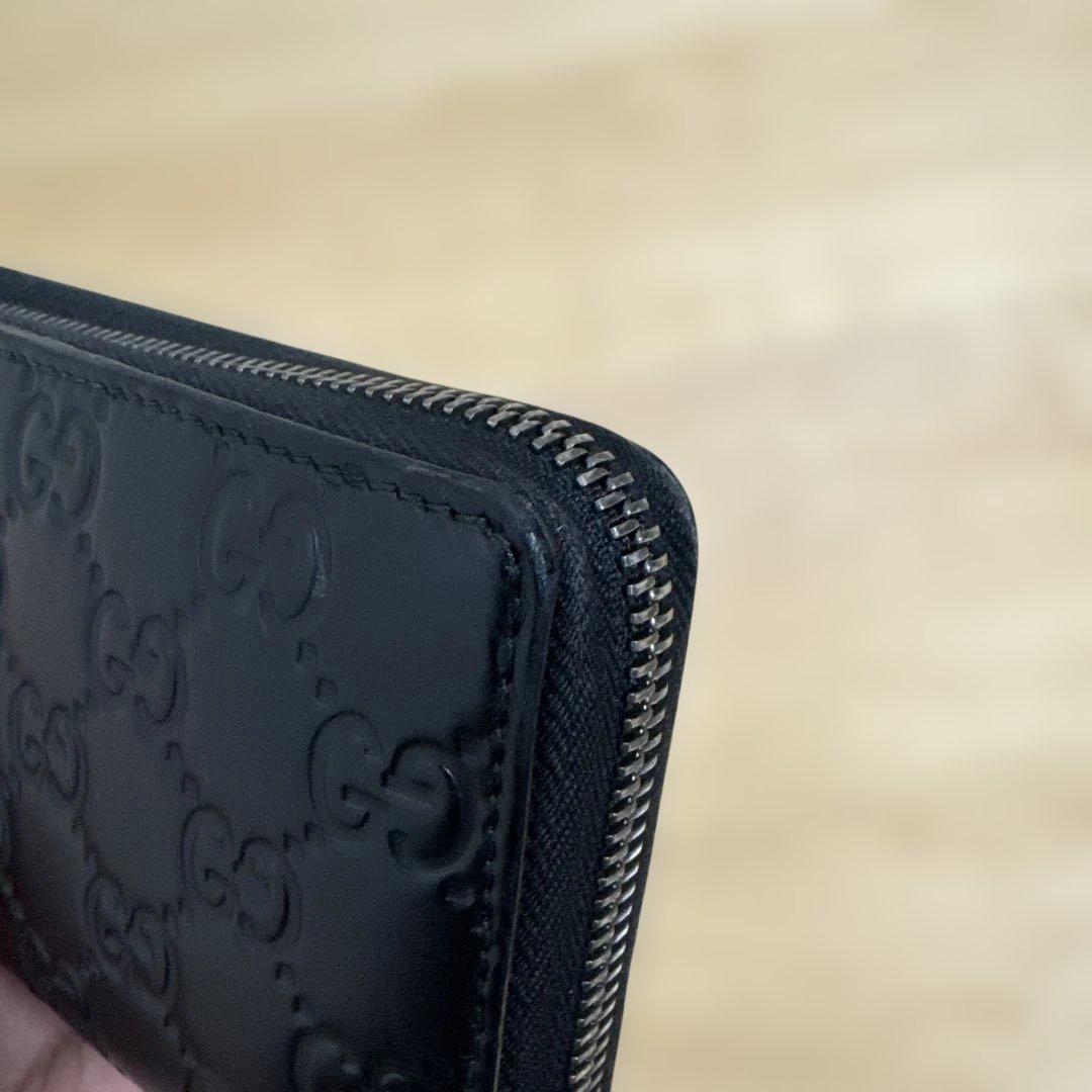 GUCCI ブラックレザー GGパターン 長財布