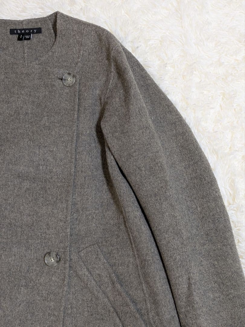【美品】Theory セオリー ミドル丈リバーコート ダブルフェイス S