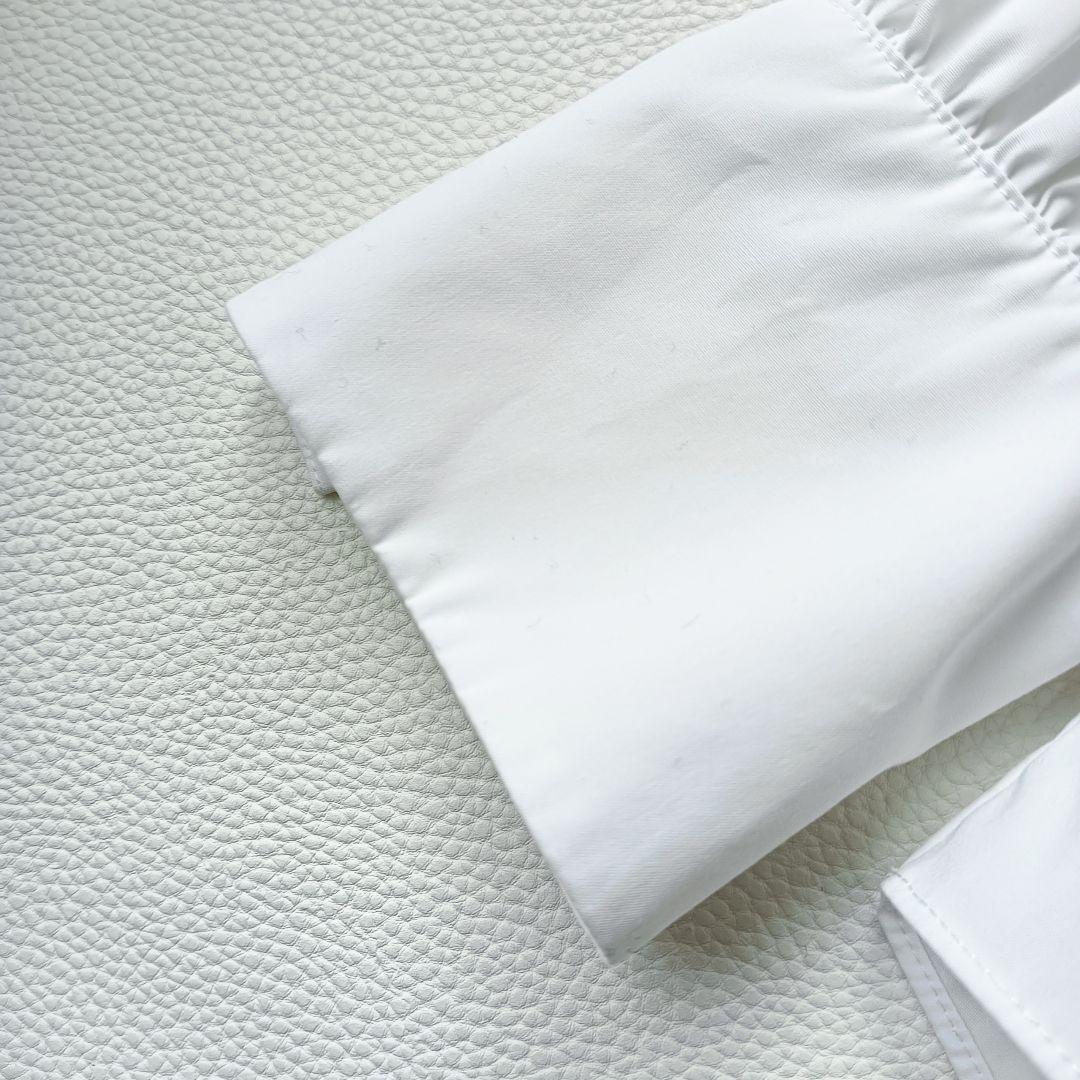 ほぼ未使用✨《セオリーリュクス》25SSバンドカラーブラウス フリル 大きめ