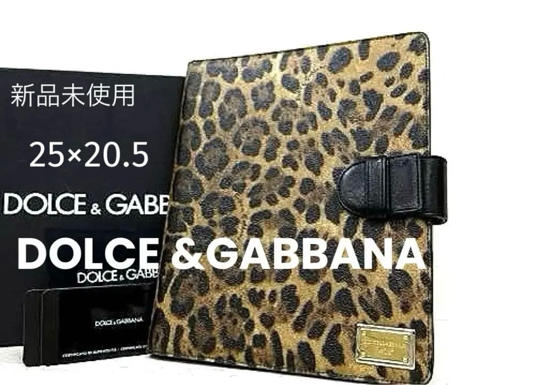 新品未使用保管品Dolce&GabbanaレオパードPVC✖️本革タブレットケース