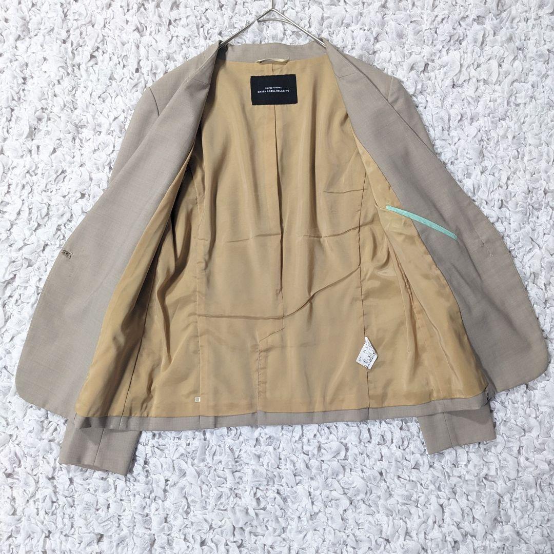 グリーンレーベルリラクシング セットアップ パンツスーツ カチリラ ノーカラー