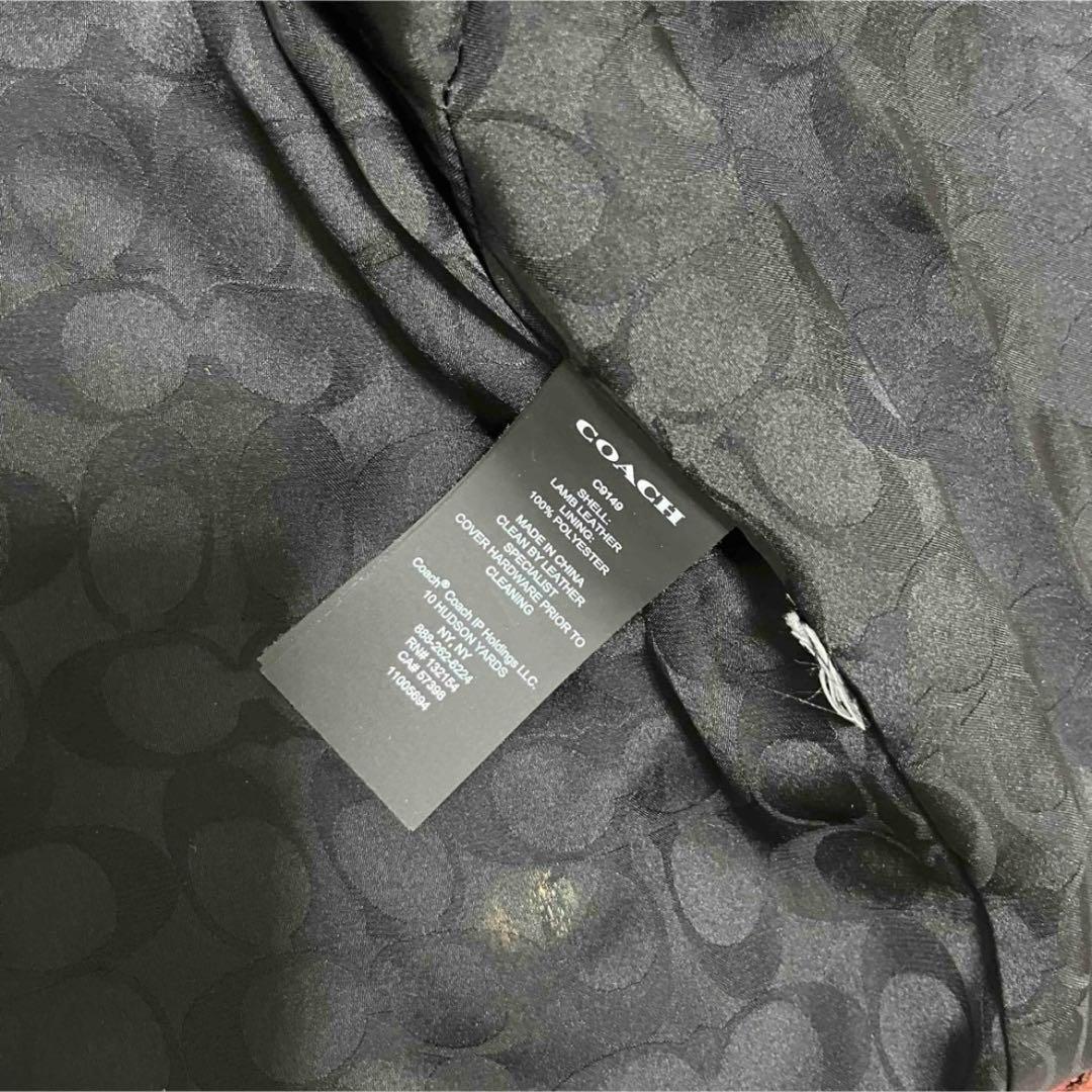 COACH コーチ ノーカラー ラムレザージャケット ライダース ターンロック