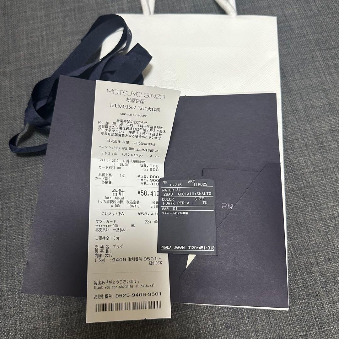 【最終値下げ】PRADA メタルヘアクリップ 未使用 袋付き