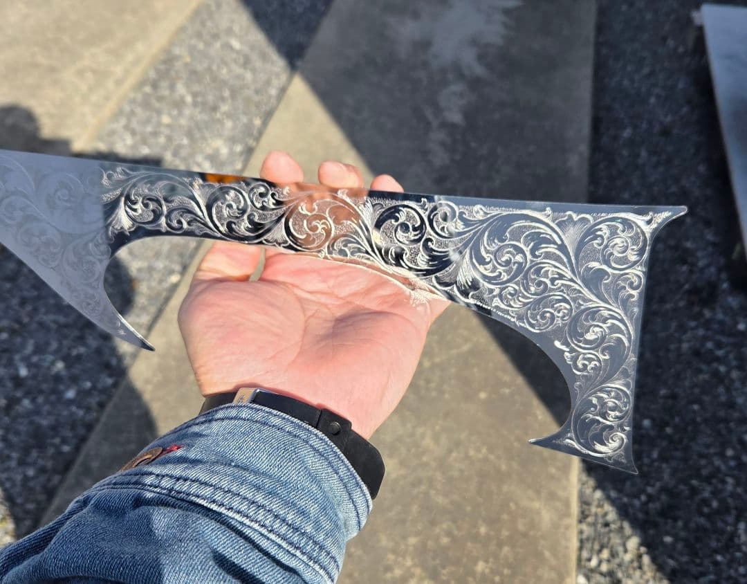 17スーパーグレート等　ウインカーガーニッシュ　唐草削り彫り