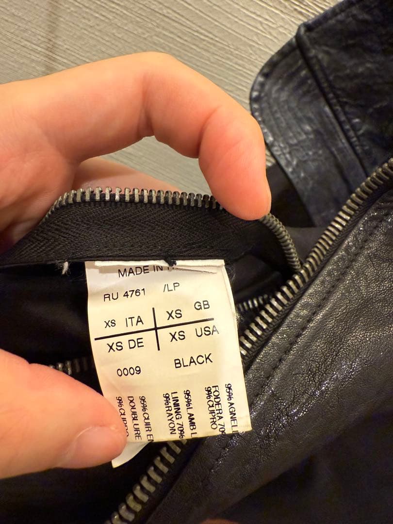 ジャケット・アウター 00s rick owens intarsia leather jacket