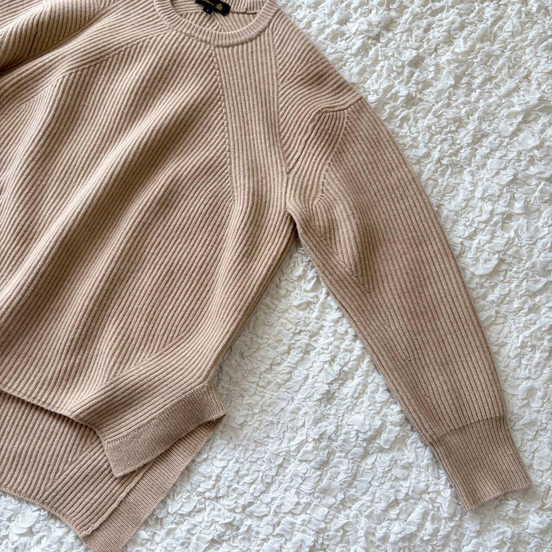 ドゥロワー ウール カシミヤ 9G 畦編み クルーネックニット セーター