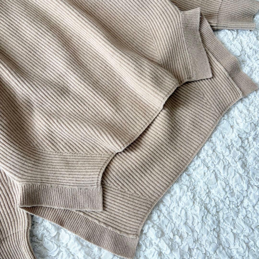 ドゥロワー ウール カシミヤ 9G 畦編み クルーネックニット セーター