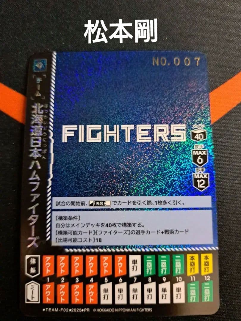 ドリームオーダー　日本ハムファイターズ　シリアルナンバー　7番