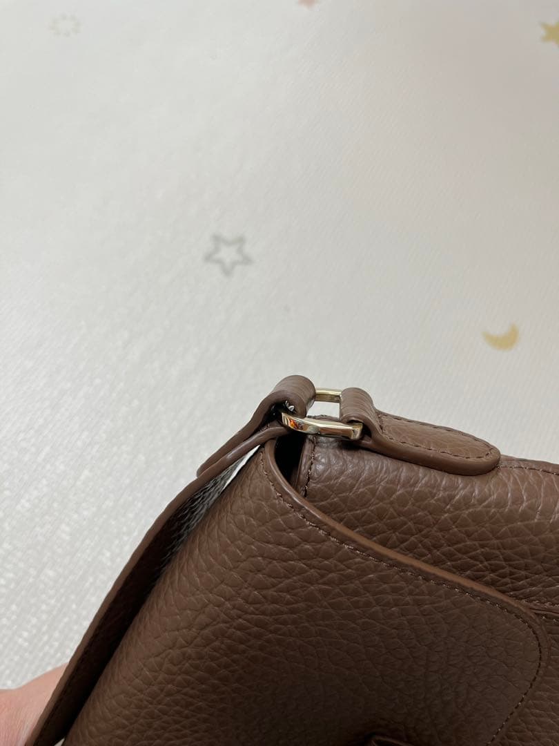 FURLA ブラウンレザーショルダーバッグ 保存袋付き