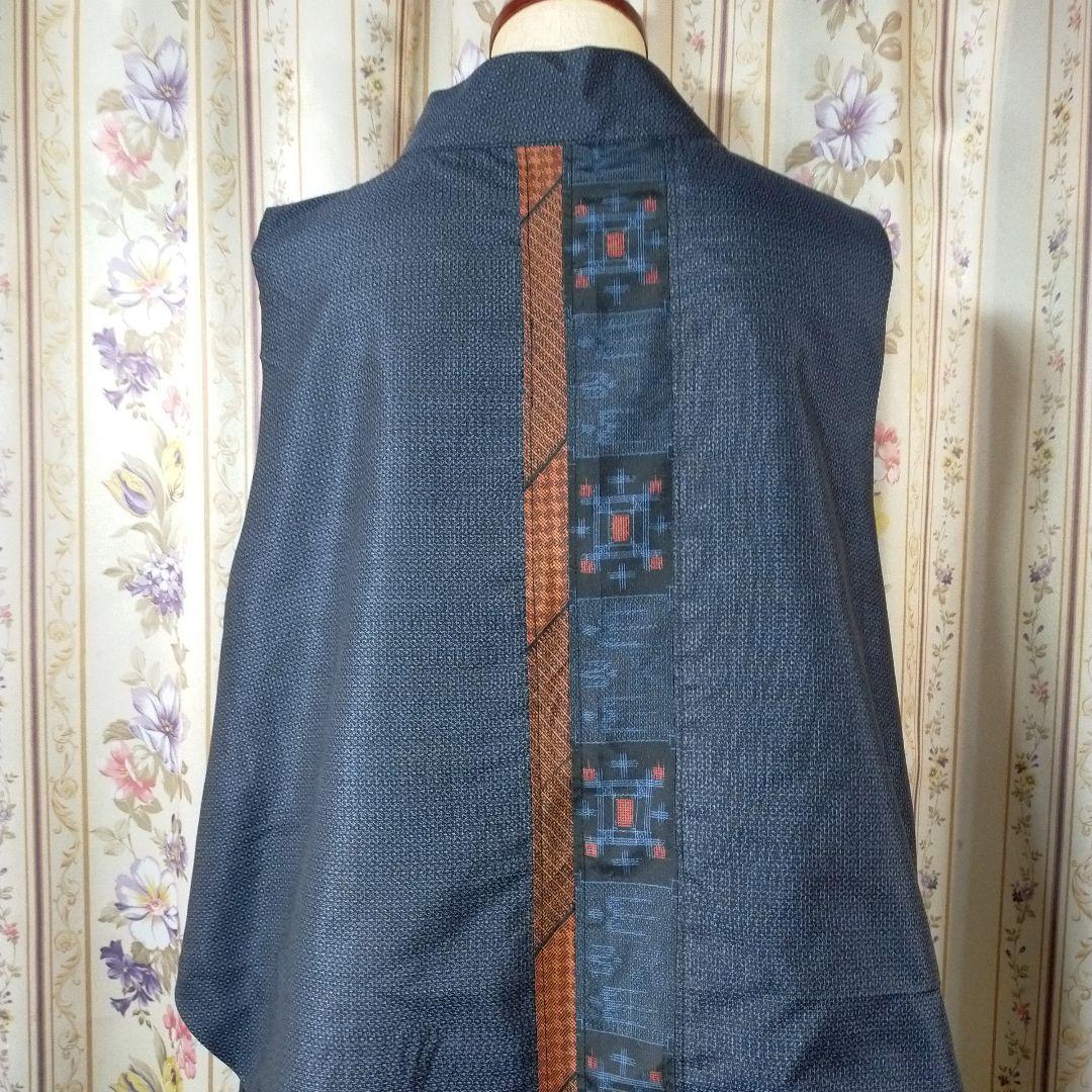 小豆です✿大島紬をつないだセットアップ　総裏仕立て　ハンドメイド♡