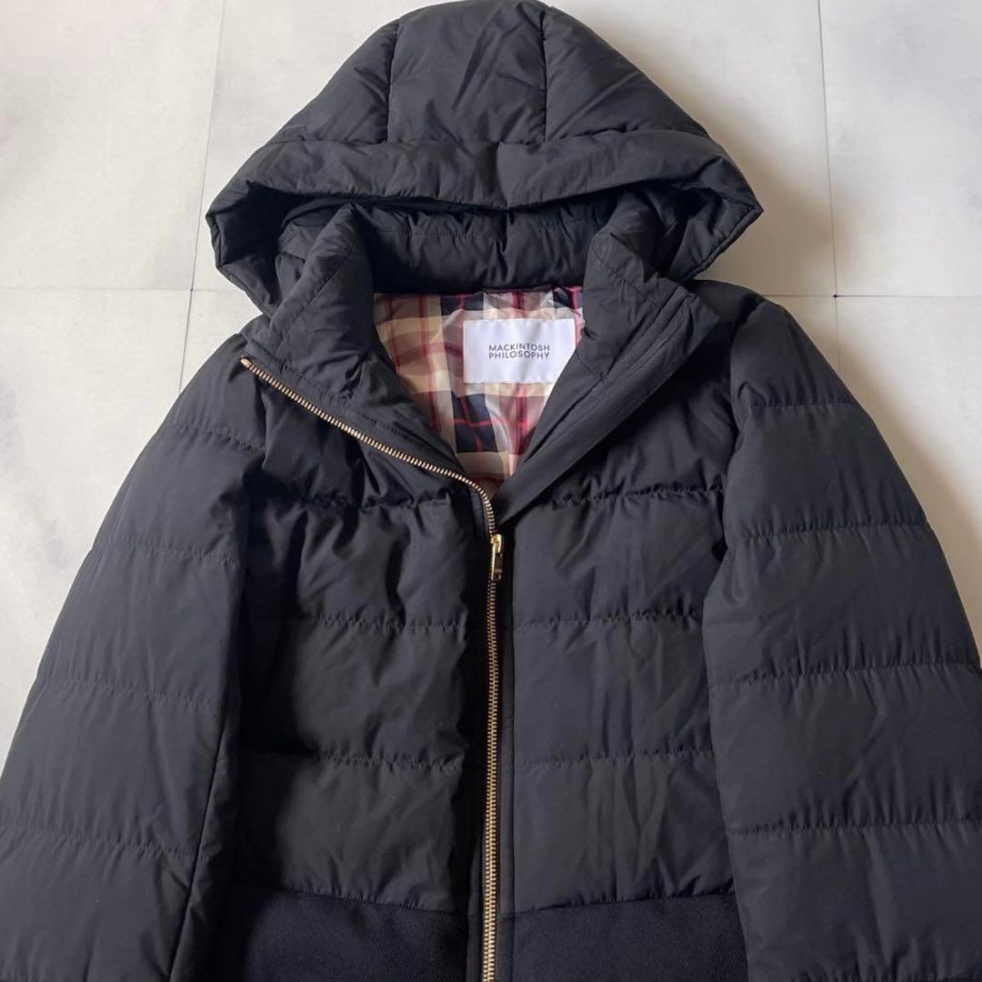 マッキントッシュフィロソフィー ダウンコート コンビロングダウン フード 黒 M