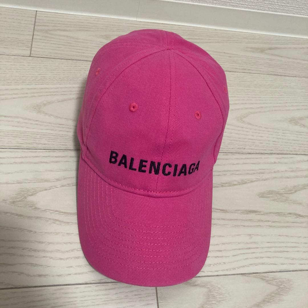 ✨極美品✨BALENCIAGA　キャップ　L58　新ロゴ　マジックテープ　ピンク