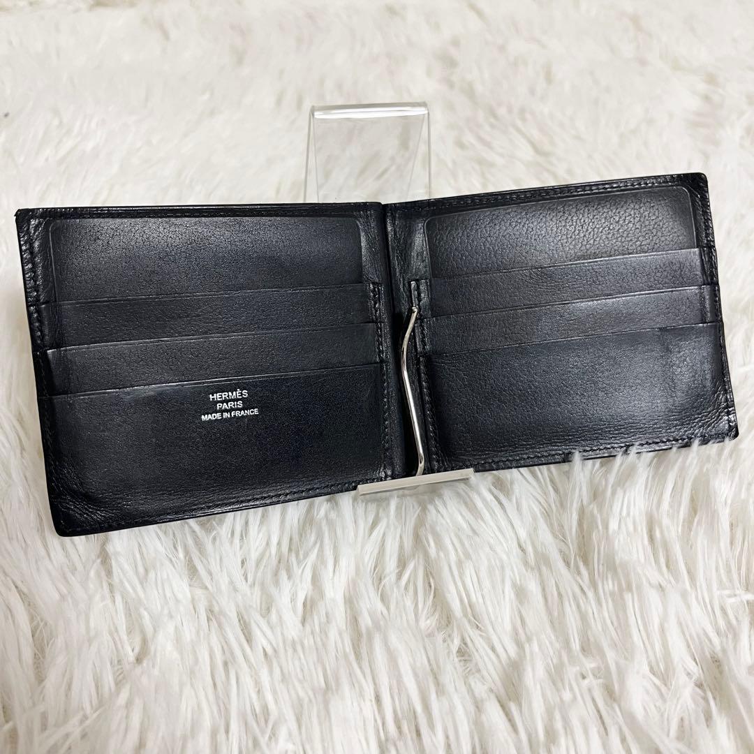 エルメス HERMÈS ポーカー 黒 マネークリップ