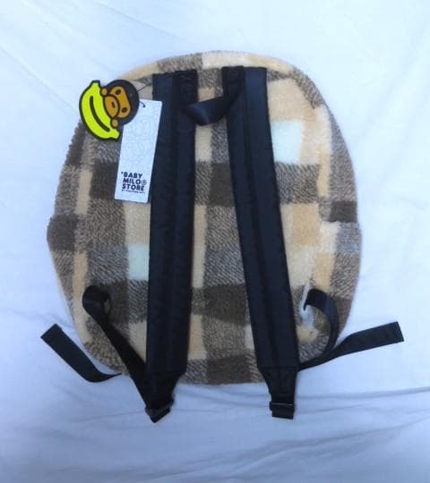 未使用品　APE チェック柄 リュック BABY MILO ボア　フリース