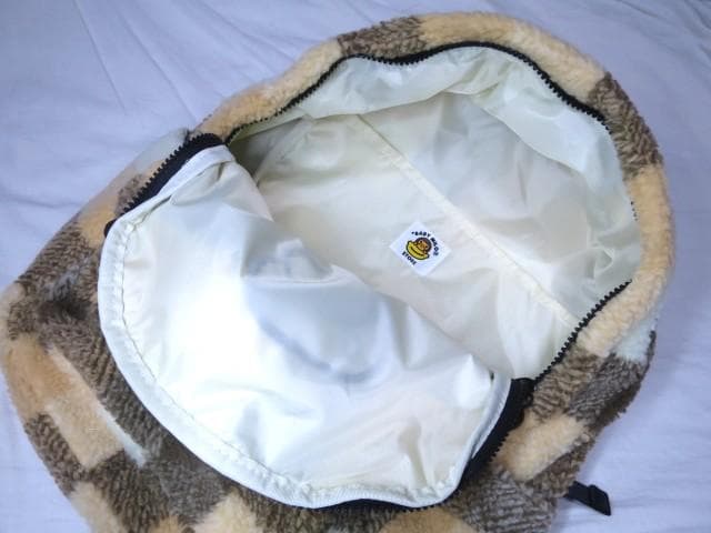 未使用品　APE チェック柄 リュック BABY MILO ボア　フリース