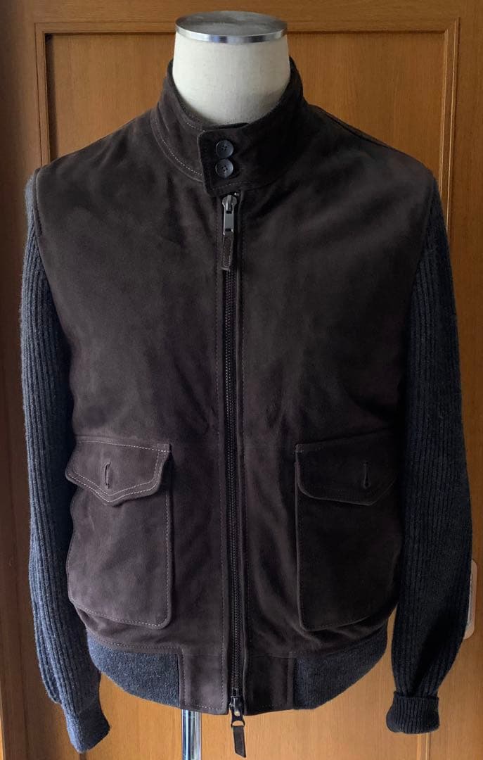 THE JACK LEATHER 肉厚スエードとニットの粋なコンビブルゾン