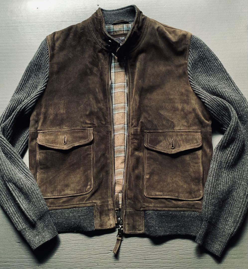 THE JACK LEATHER 肉厚スエードとニットの粋なコンビブルゾン