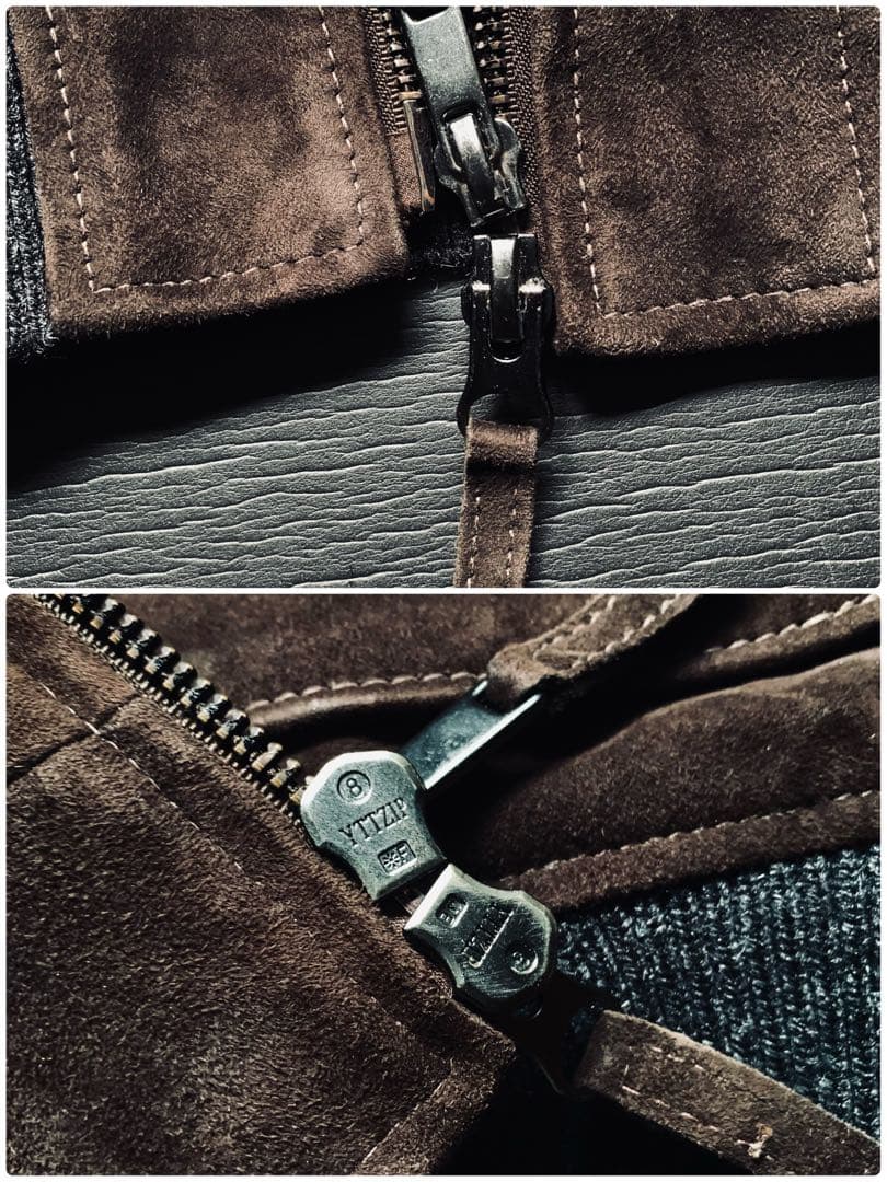 THE JACK LEATHER 肉厚スエードとニットの粋なコンビブルゾン