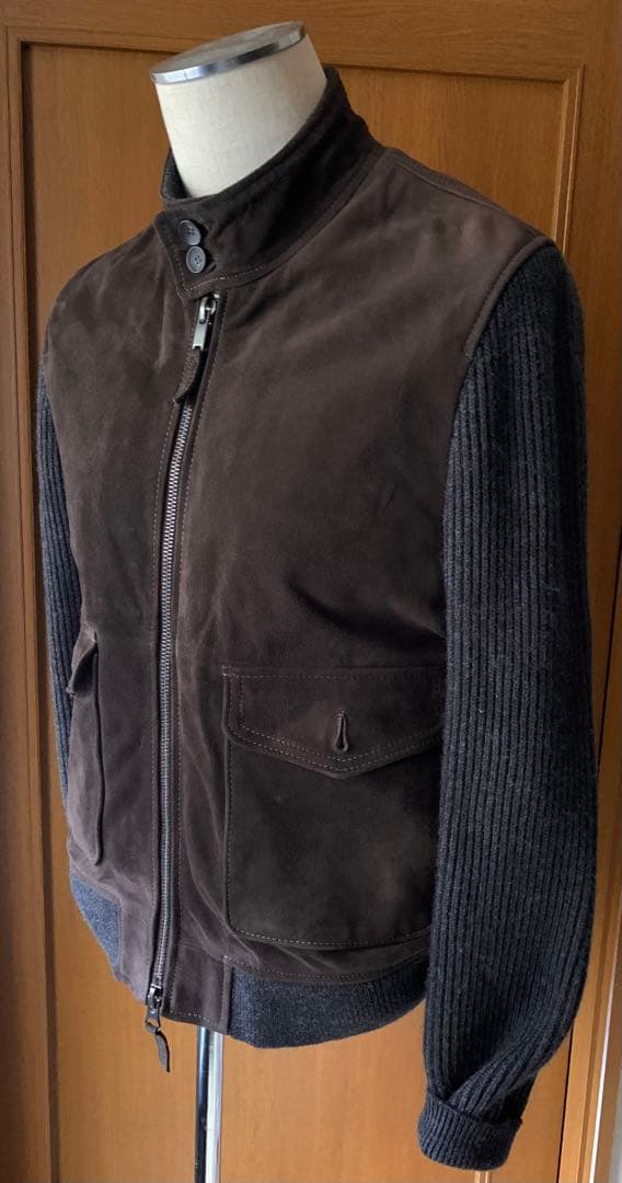 THE JACK LEATHER 肉厚スエードとニットの粋なコンビブルゾン