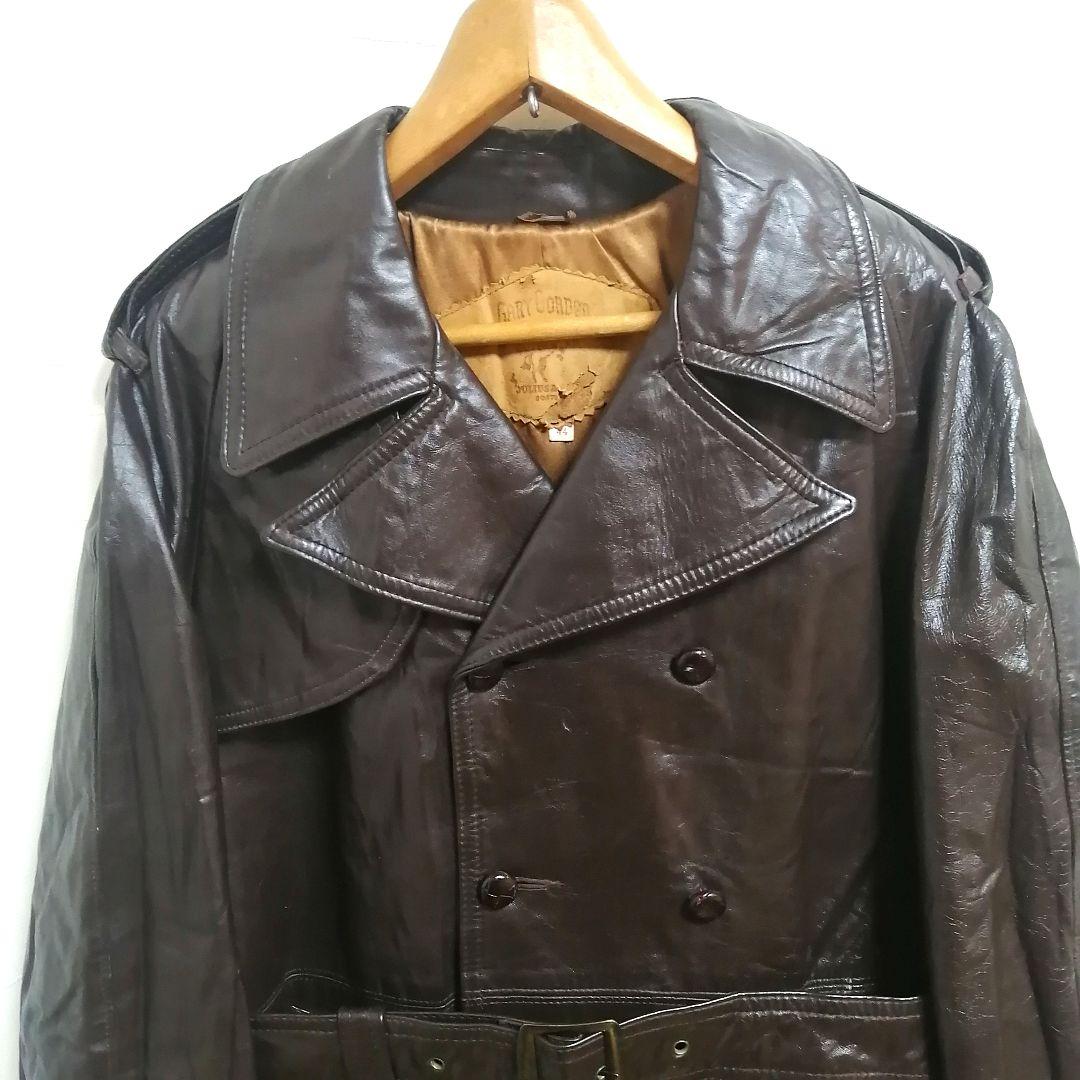 70s カウレザーコート　USA製 ウエスタン ヒッピー　ロングコート