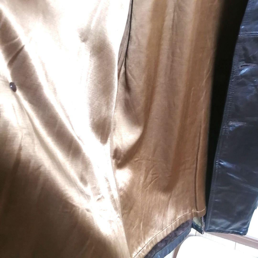 70s カウレザーコート　USA製 ウエスタン ヒッピー　ロングコート