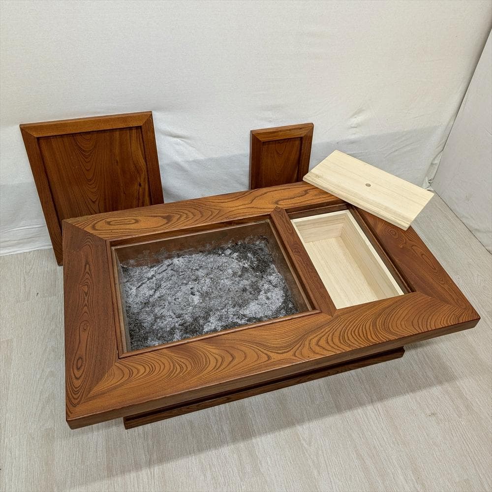 天然木　無垢　関西火鉢　長火鉢　火鉢　囲炉裏　大和火鉢　座敷　座卓　炉端　引出し