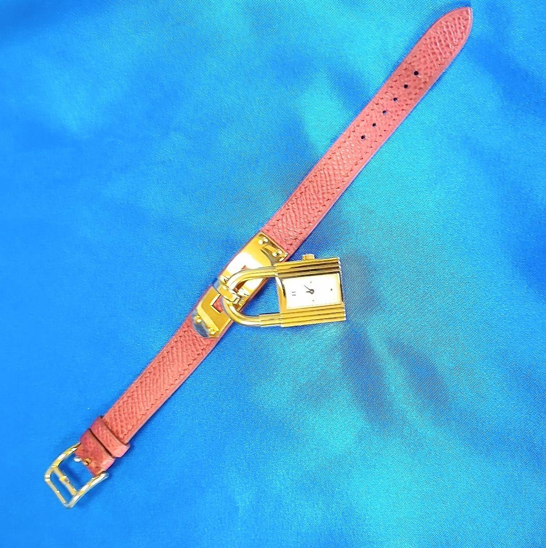 HERMES エルメス ケリーウォッチ ゴールド 赤レザーバンド 可動未確認