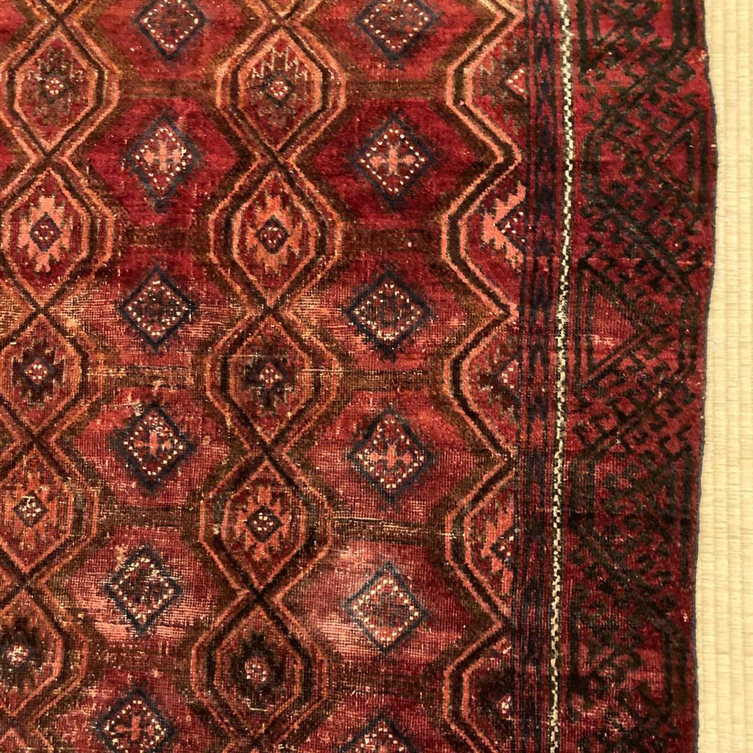 Ku！ビンテージvintageトライバルラグ ★職人の手仕事 ★トルクメン