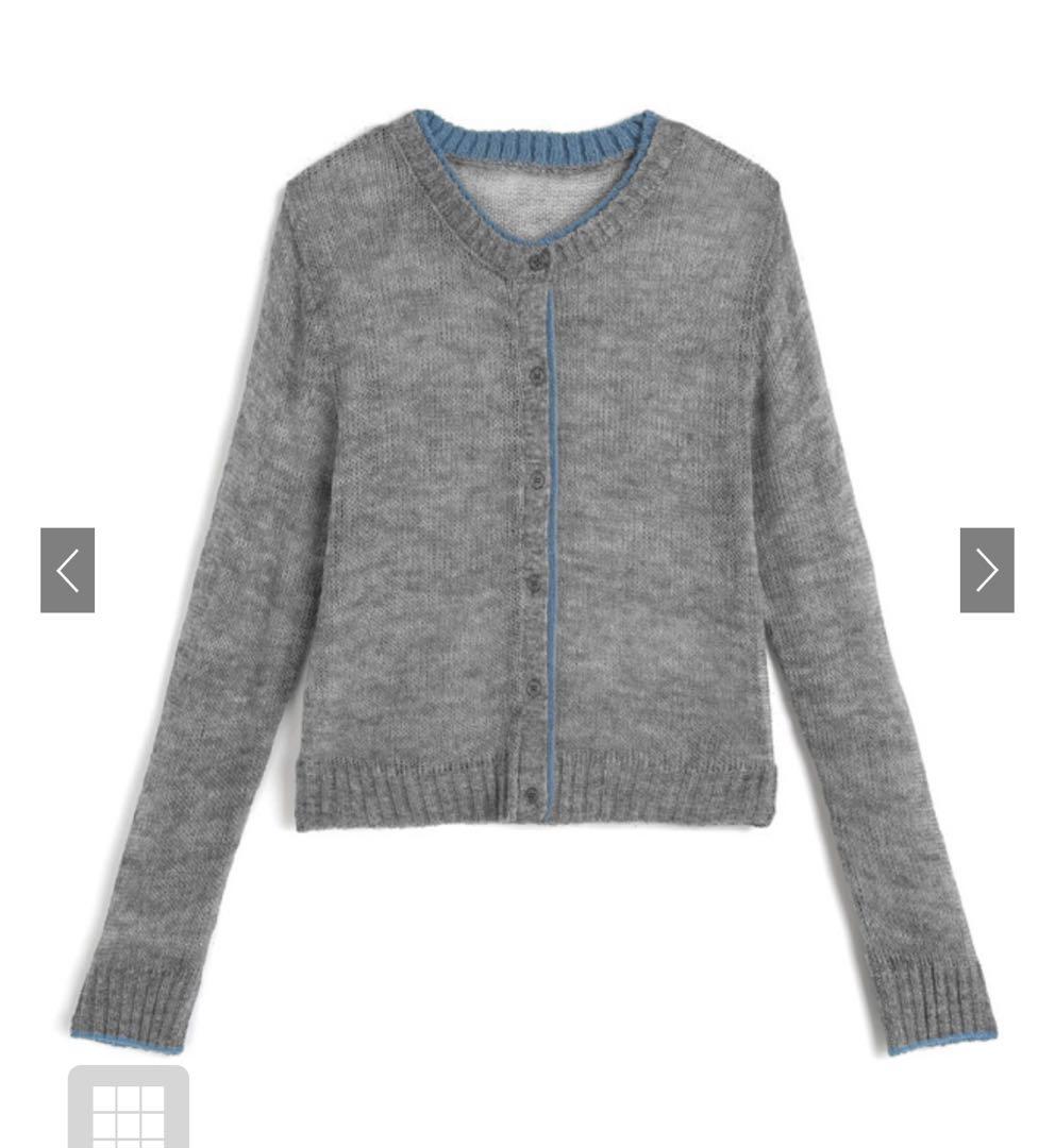 グレー ニット カーディガン 長袖