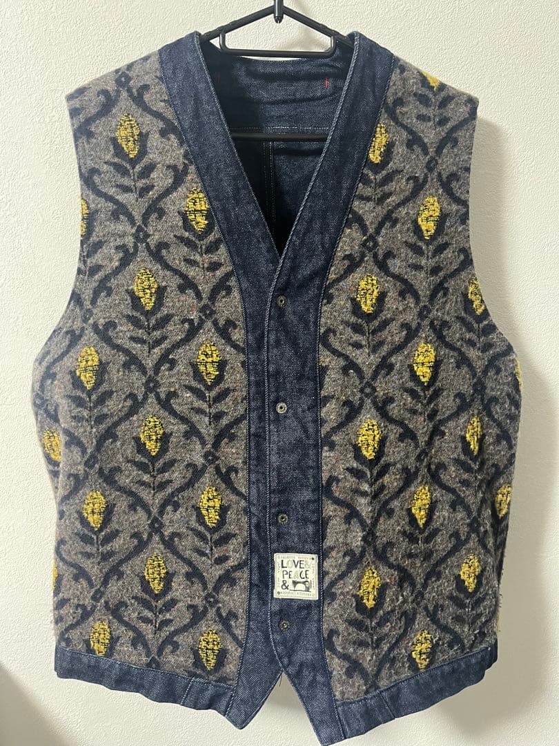 KAPITAL デニム ワークベスト　ライニング付き