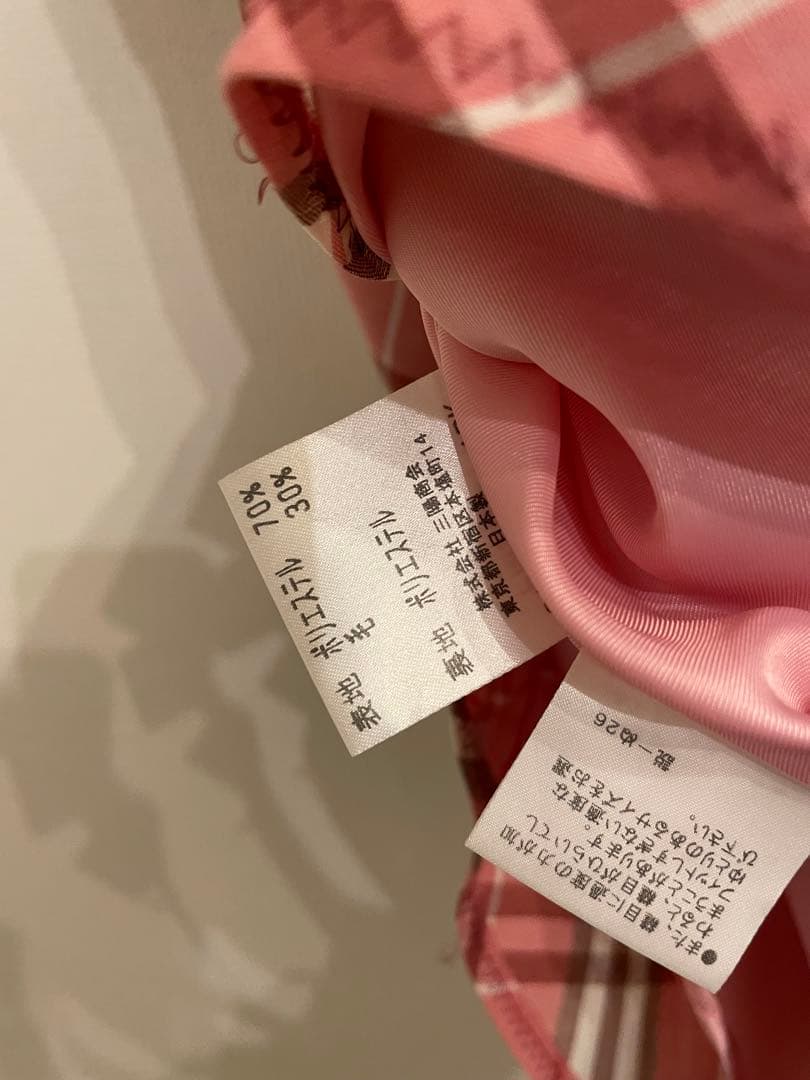 BURBERRY ピンク チェック ノースリーブ ワンピース　サイズ36